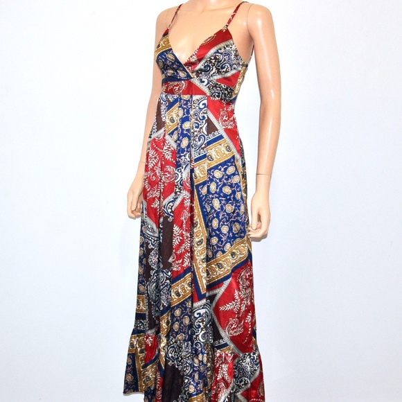 STUNNING Custom Made Silky Maxi Dress! - Picture 7 of 11